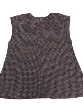 Eileen Fisher Brown Printed Silk Sleeveless Top Size Large